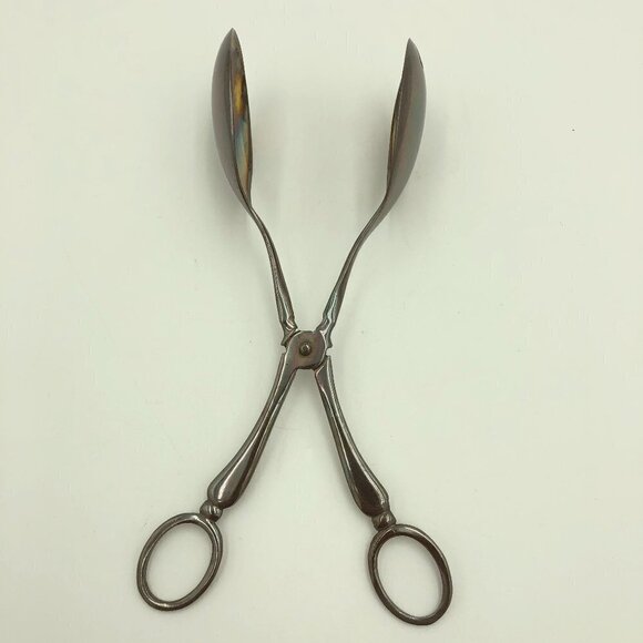 Sheffield Silver Plated Serving Spoon Salad Tongs - Picture 2 of 6